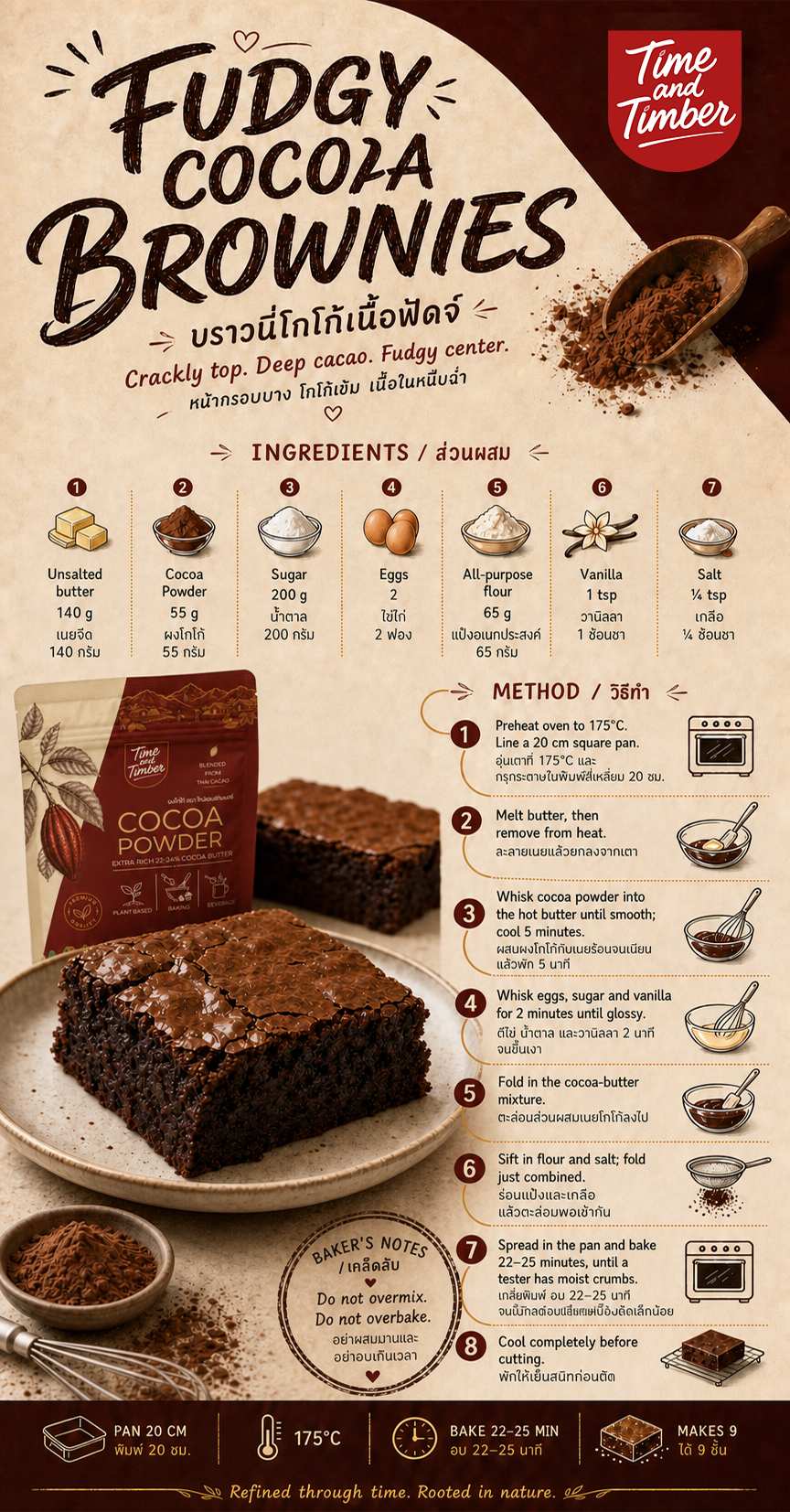 Fudgy Cocoa Brownies