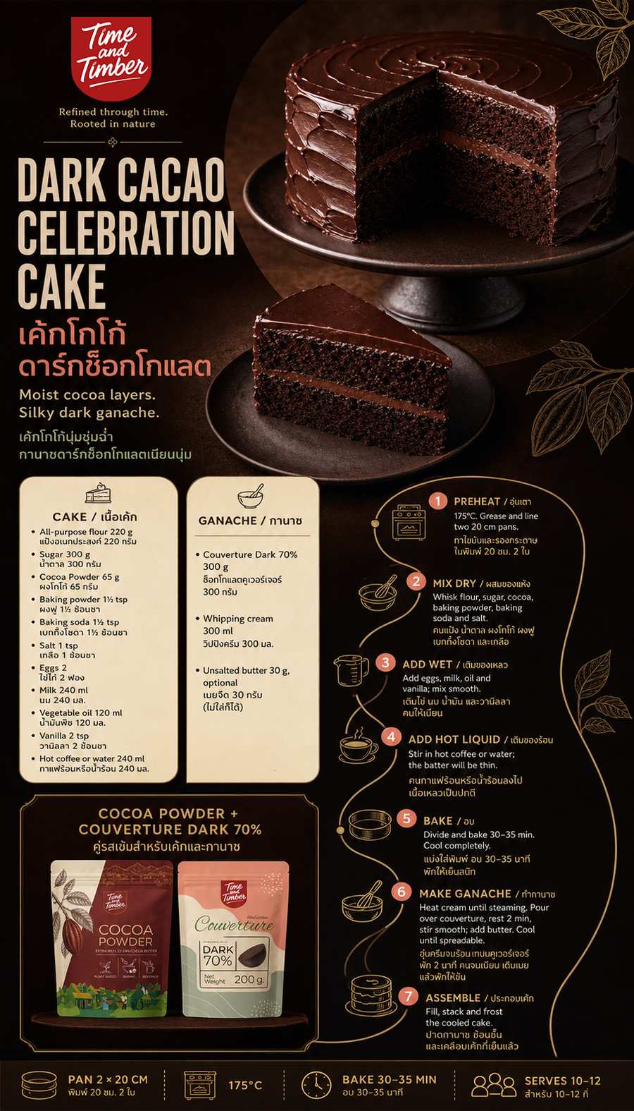 Dark Cacao Celebration Cake